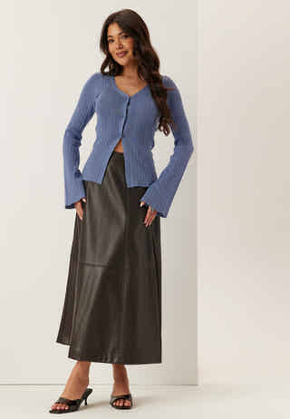 Rib Sculpted Knitted Cardigan