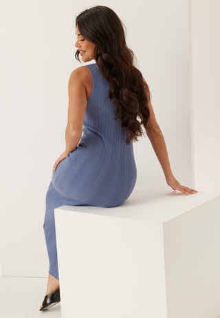 Rib Sculpted Knitted Dress