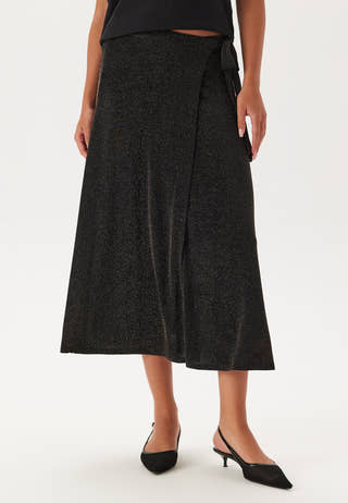 Sparkling Wrap Midi Skirt
