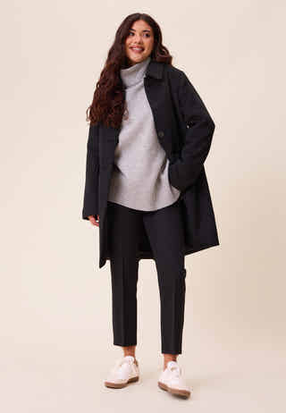 Straight Wool Blend Coat