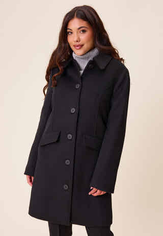 Straight Wool Blend Coat