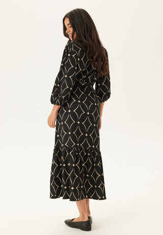 Structure Flounce Midi Dress