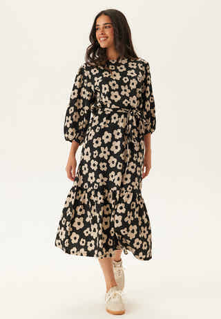 Structure Flounce Midi Dress