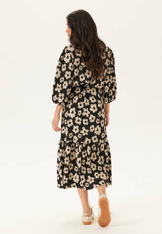 Structure Flounce Midi Dress