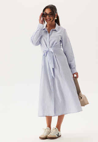 Tie Detail Cotton Shirt Dress