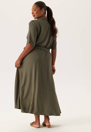 Viscose Belted Shirt Dress