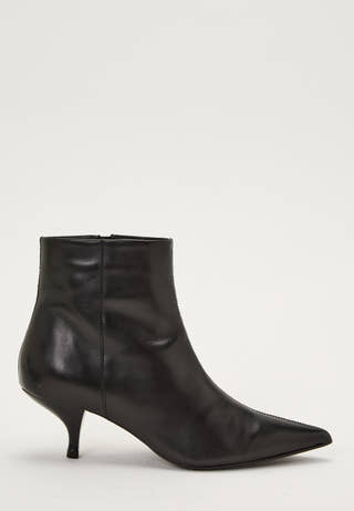 Heeled Leather Ankle Boot