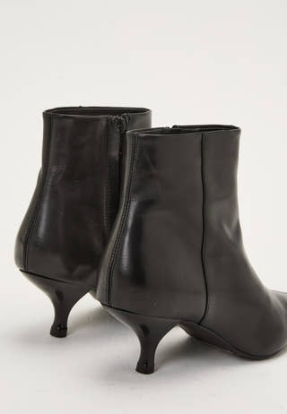 Heeled Leather Ankle Boot