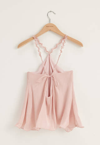 Halterneck Shimmer Flounce Top
