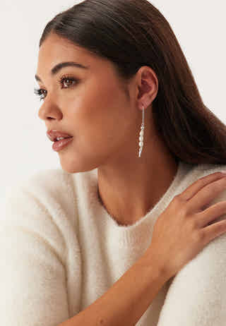 Berthe Pearl Chain Earrings Si