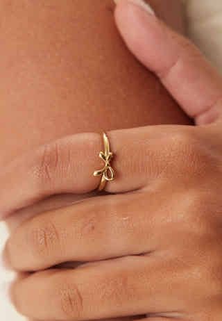 Lulu Bow Stack Ring Gold-plate